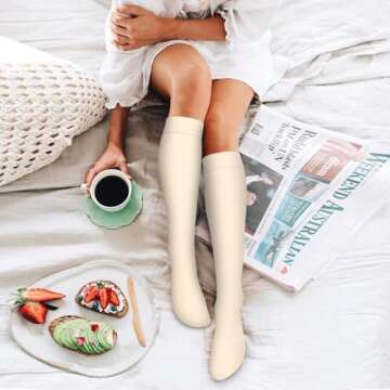 Bluemaple 6 Pack Copper Compression Socks for Women and Men Circulation-Best Support for Medical, Running,Nursing,Athletic