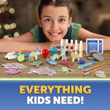 Blue Marble Glow In The Dark Advent Calendar 2024 – Christmas Countdown Calendar with 24 Science Activities, Experiments & Animal Figures | Fun & Educational Kids Advent Calendar