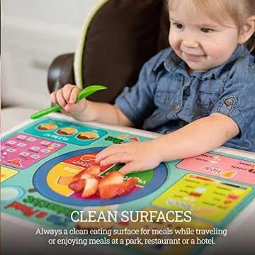 Klean Kids Food Scientist Disposable Placemats for Toddlers and Baby (40 Pack) - Fun Life Skills Educational Mat - Disposable Table Mats for Nonverbal Students and Children