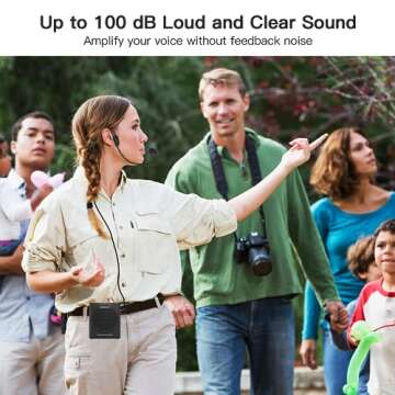Bluetooth Voice Amplifier for Teachers, Portable Rechargeable Mini Voice Amplifier with Wired Microphone Headset, PA System Megaphone Speaker for Teachers, Singing, Training, Presentation, Tour Guide