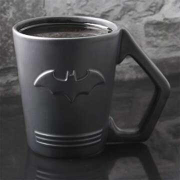 Paladone Batman Shaped Ceramic Coffee Mug - DC Comics Embossed Cup, 96 months to 1188 months