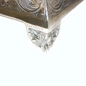 GiftBay 16 inch Square Silver Wedding Cake Stand, Hand Crafted, Embossed, Durable Build