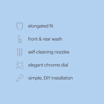 Brondell Bidet Toilet Seat Non-Electric Swash Ecoseat, Fits Elongated Toilets, White - Dual Nozzle System, Ambient Water Temperature - Bidet with Easy Installation