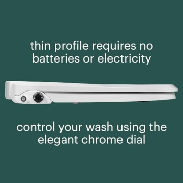 Brondell Bidet Toilet Seat Non-Electric Swash Ecoseat, Fits Elongated Toilets, White - Dual Nozzle System, Ambient Water Temperature - Bidet with Easy Installation