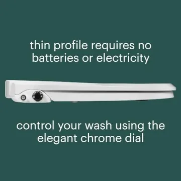 Brondell Bidet Toilet Seat Non-Electric Swash Ecoseat, Fits Elongated Toilets, White - Dual Nozzle System, Ambient Water Temperature - Bidet with Easy Installation