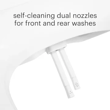 Brondell Bidet Toilet Seat Non-Electric Swash Ecoseat, Fits Elongated Toilets, White - Dual Nozzle System, Ambient Water Temperature - Bidet with Easy Installation