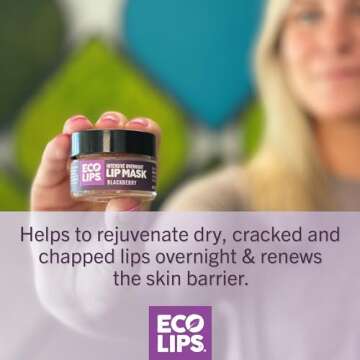 Eco Lips Blackberry Intensive Overnight Lip Mask 2-Pack - 100% Organic Lip Care