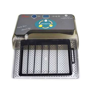 RV77 Automatic Egg Incubator, Clear Digital Display Egg Hatcher with Temperature Control, 12-24 Egg Digital Poultry General Purpose Incubators for Chicken, Ducks, Birds & More