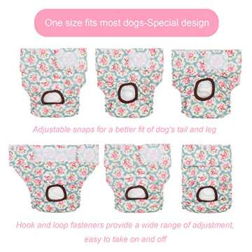 CuteBone Dog Diapers Female Washable Small Medium Large 3 Pack Reusable Doggie Diapers Puppy Period ...