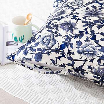 SLPBABY Silk Pillowcase for Hair and Skin with Hidden Zipper Print (Queen, Pattern13)