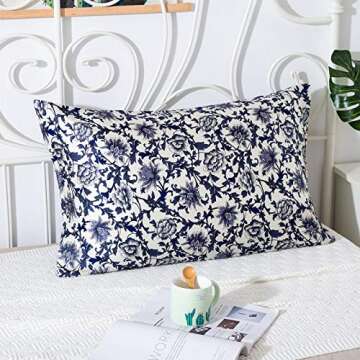 SLPBABY Silk Pillowcase for Hair and Skin with Hidden Zipper Print (Queen, Pattern13)