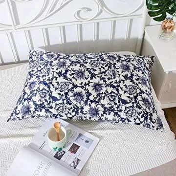 SLPBABY Silk Pillowcase for Hair and Skin with Hidden Zipper Print (Queen, Pattern13)