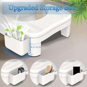 Height Adjustable Vatex Toilet Stool for Healthy Bowel Movements
