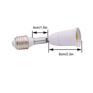 E26/E27 Light Socket Extender 5.5 inch Light Bulb Socket Adapter Flexible Adjustable 180° Bendable 360° Light Socket Extension Converter (2 Pack)