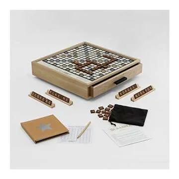 Scrabble Luxe Maple Edition with Rotating Cabinet