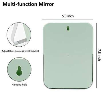 YEAKE Table Desk Vanity Makeup Mirror,8-Inch Portable Folding Mirror with Metal Stand 90°Adjustable...