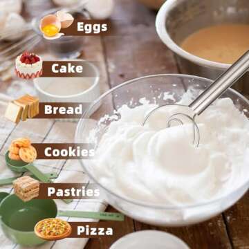 Jillmo Danish Dough Whisk, 12inch Stainless Steel Bread Whisk