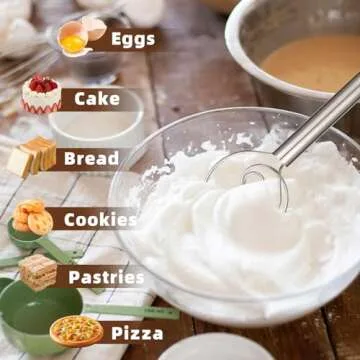 Jillmo Danish Dough Whisk, 12inch Stainless Steel Bread Whisk