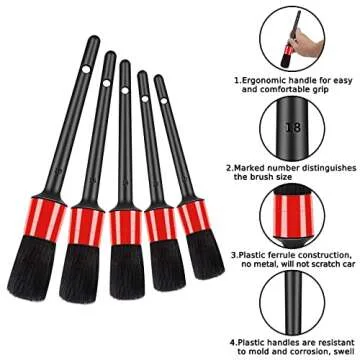 10pc Auto Detailing Brush Set for Car Interior & Exterior Cleaning