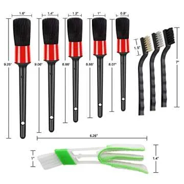 10pc Auto Detailing Brush Set for Car Interior & Exterior Cleaning