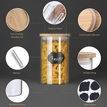 Coccot 5-Pack Airtight Glass Food Storage Jars