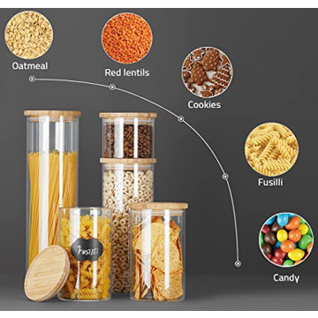 Coccot 5-Pack Airtight Glass Food Storage Jars