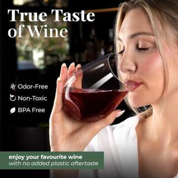 Vivocci Unbreakable Outdoor Wine Glasses - Durable & Stylish