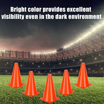 9 Inch Cones Sports, 15 Pack Orange Soccer Cones Training Agility Field Marker Plastic Traffic Cones for Football Basketball Drills Multipurpose Practice, Indoor Outdoor Games Activity Party Events