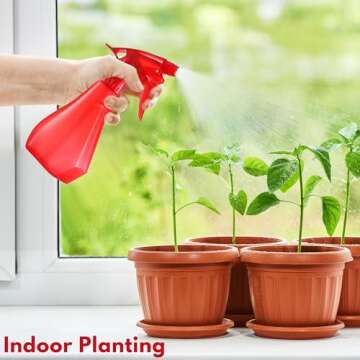 DilaBee Plastic Spray Bottles - 8oz (2 Pack) Water Spray Bottle for Hair, Gardening, Grilling & Cleaning Solution - Empty Spray Bottles for Pet Correction - Spray Bottle BPA Free (Blue-Red)