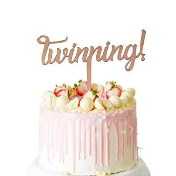 Elegant Rose Gold Twinning Cake Topper for Twins