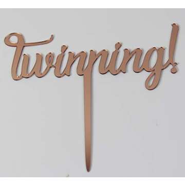 Rose Gold Twinning Cake Topper Oh Babies Cake Topper, Twins Cake Topper, Oh Baby Cake Topper, Twins Baby Shower Decor, Twin Birthday Cake Topper
