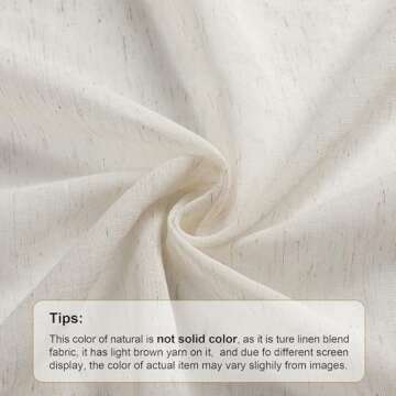 OWENIE Natural Linen Blend Sheer Curtains for Home