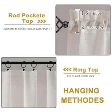 OWENIE Natural Linen Blend Sheer Curtains for Home