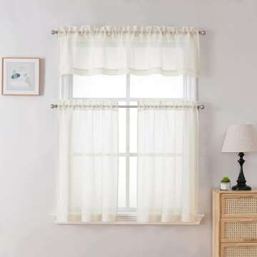 OWENIE Natural Linen Blend Sheer Curtains for Home