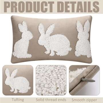 Mixweer Easter Bunny Pillow Covers for Festive Decor