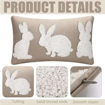 Mixweer Easter Bunny Pillow Covers for Festive Decor