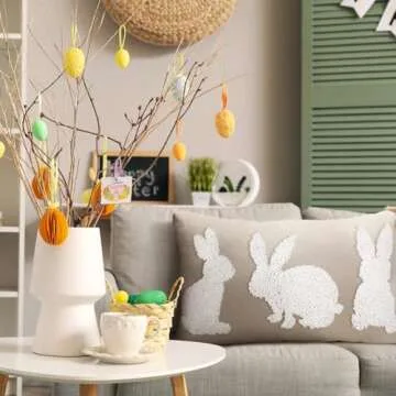 Mixweer Easter Bunny Pillow Covers for Festive Decor