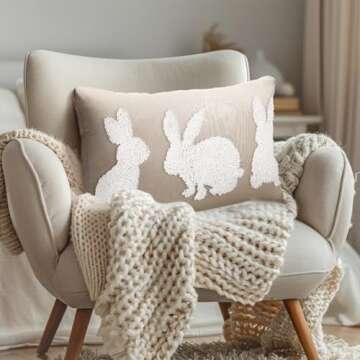 Mixweer Easter Bunny Pillow Covers for Festive Decor