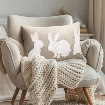 Mixweer Easter Bunny Pillow Covers for Festive Decor