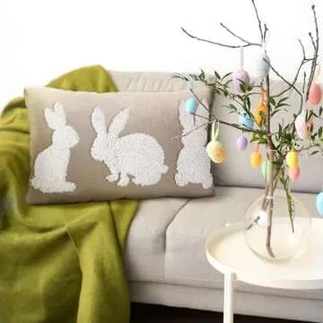 Mixweer Easter Bunny Pillow Covers for Festive Decor