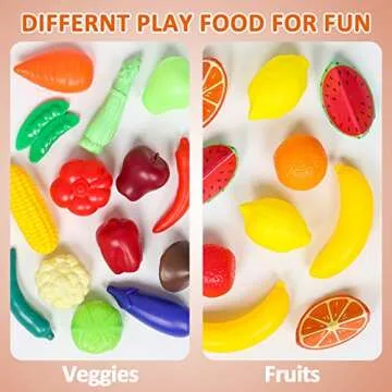 Shimfun Play Food Sets,143Pcs Play Kitchen Accessories,Toy Food for Toddler, Fake Food Toys with Storage Bag, Pretend Food for Kids , Toy Kitchen Accessories for Boys Girls, Daycare Educational Toy