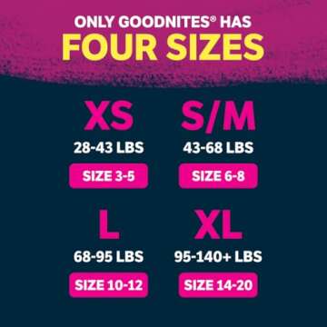 Goodnites Nighttime Bedwetting Underwear for Girls - 44 Ct (S/M)