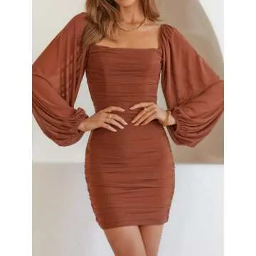 Stylish MASCOMODA Mini Bodycon Dress for Women 2024