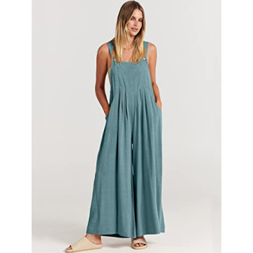 ANRABESS Stylish Womens Wide Leg Jumpsuits for Summer