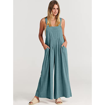 ANRABESS Stylish Womens Wide Leg Jumpsuits for Summer