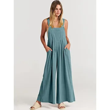 ANRABESS Stylish Womens Wide Leg Jumpsuits for Summer