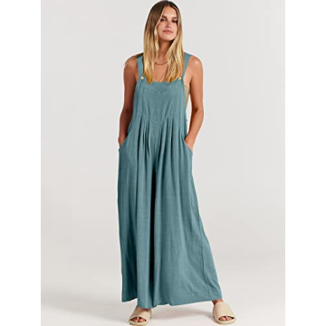 ANRABESS Stylish Womens Wide Leg Jumpsuits for Summer