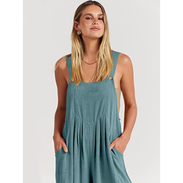 ANRABESS Stylish Womens Wide Leg Jumpsuits for Summer