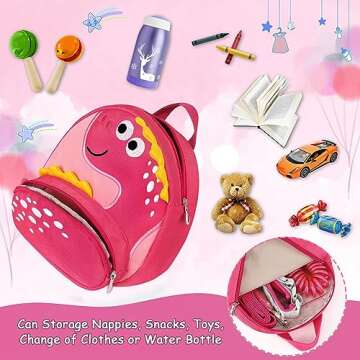 Accmor Toddler Backpack Harness with Safety Leash, Cute Dinosaur Harnesses with Kids Anti Lost Wrist...