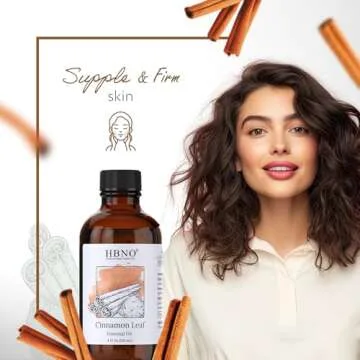 HBNO California Bottled Cinnamon Essential Oil (Leaf) 4 fl oz (120ml) - Natural Cinnamon Essential Oil for Diffuser - Perfect for Cleaning, Aromatherapy, DIY, Soap & Diffuser - Cinnamon Oil Essential